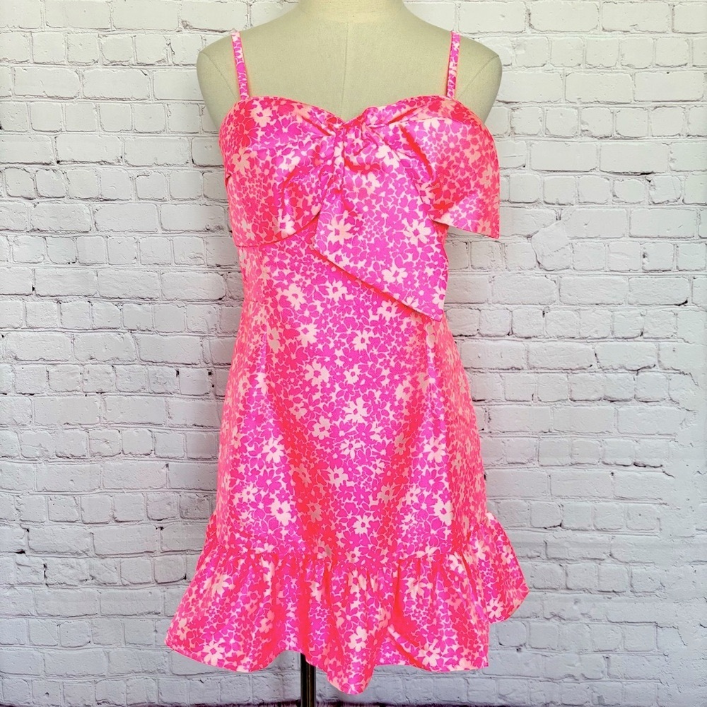 LILLY PULITZER Sutton Roxie Pink Jacquard Skirted Romper--NWT--6 - Picture 4 of 16